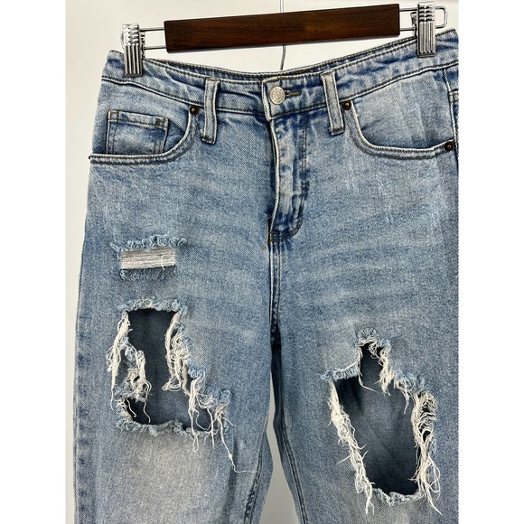 Wild Fable Distressed Jeans Women's Size 4 Light Wash Raw Hem - Picture 5 of 6